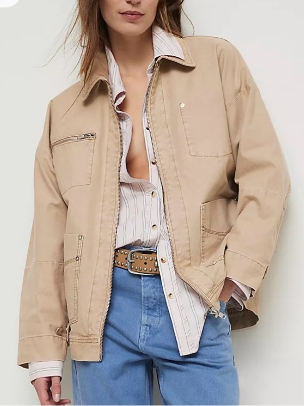 ✨ Free People We The Free Easy That Canvas Jacket Size Small Tan Utility ✨
